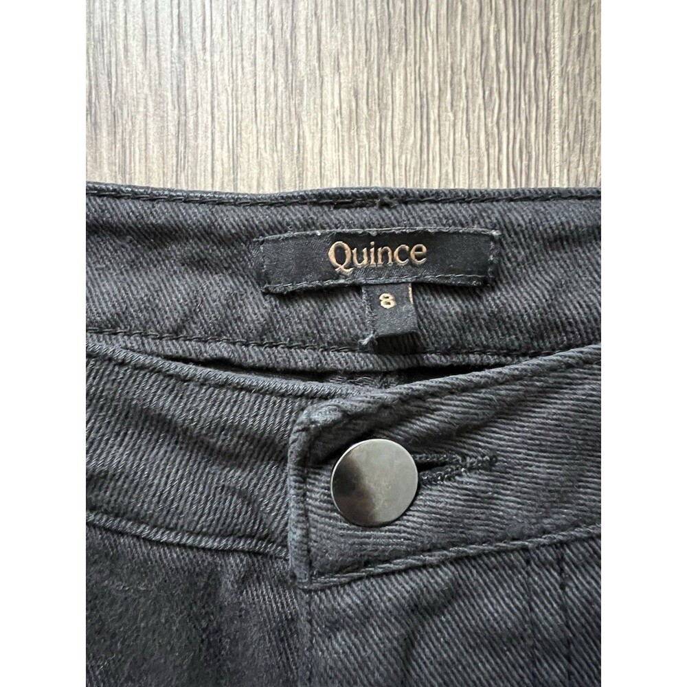 Quince High Rise Organic Cotton Twill Barrel Pants Black Comfort Oversized 8 - Picture 6 of 12